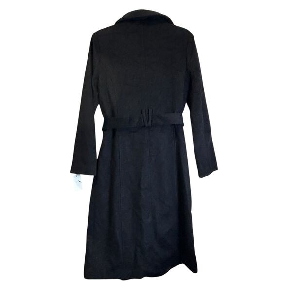 Cole Haan Chic Slick Wool Wrap Coat Convertible Collar Black Women's 6 NWT - Picture 4 of 10